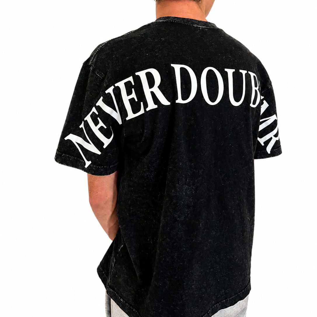 Washed Black NEVERDOUBTTMR Oversized Tee